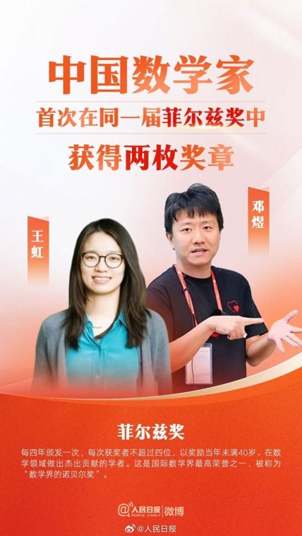 历史性突破！两位中国籍数学家获菲尔兹奖